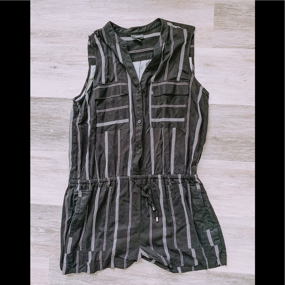 Mossive black and white striped romper